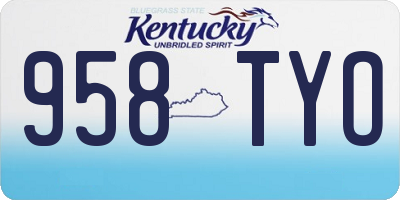 KY license plate 958TYO