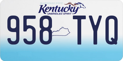 KY license plate 958TYQ