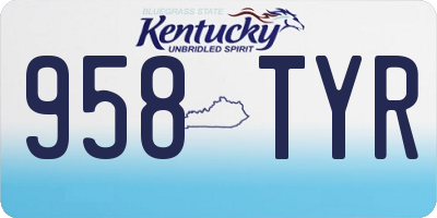 KY license plate 958TYR