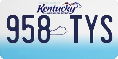 KY license plate 958TYS