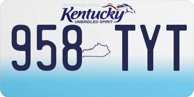 KY license plate 958TYT