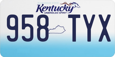 KY license plate 958TYX