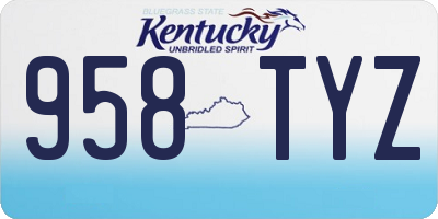 KY license plate 958TYZ