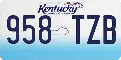 KY license plate 958TZB