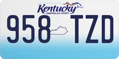 KY license plate 958TZD