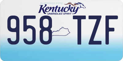 KY license plate 958TZF