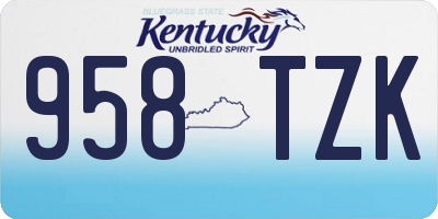 KY license plate 958TZK