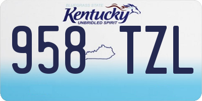 KY license plate 958TZL