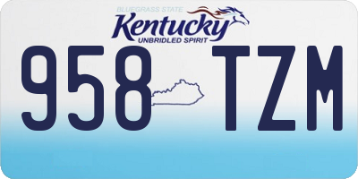 KY license plate 958TZM
