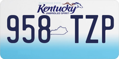 KY license plate 958TZP