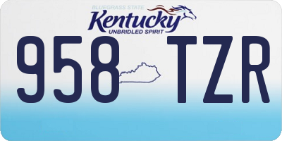 KY license plate 958TZR