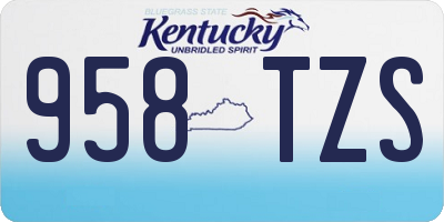 KY license plate 958TZS