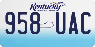 KY license plate 958UAC