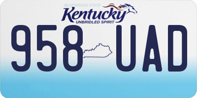 KY license plate 958UAD