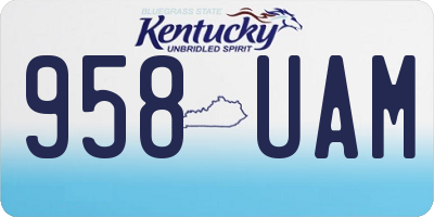 KY license plate 958UAM