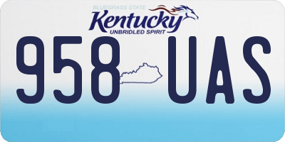 KY license plate 958UAS