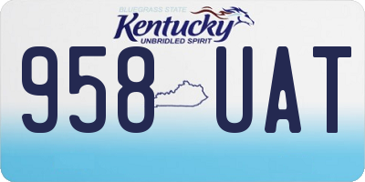 KY license plate 958UAT