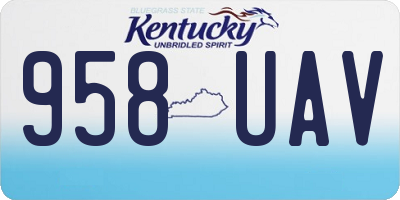 KY license plate 958UAV