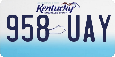 KY license plate 958UAY