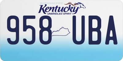 KY license plate 958UBA