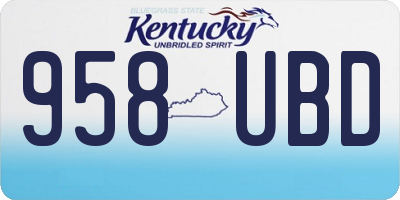 KY license plate 958UBD