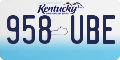 KY license plate 958UBE