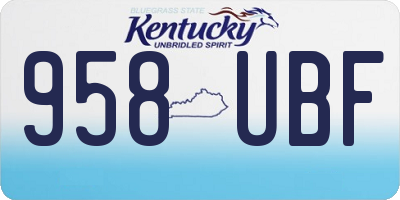 KY license plate 958UBF