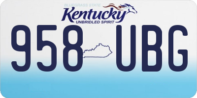 KY license plate 958UBG