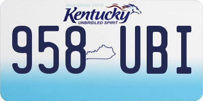 KY license plate 958UBI