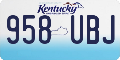 KY license plate 958UBJ