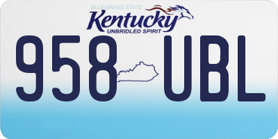 KY license plate 958UBL