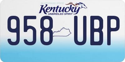 KY license plate 958UBP