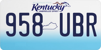 KY license plate 958UBR