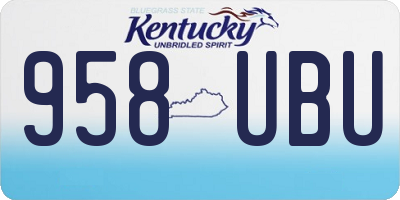 KY license plate 958UBU