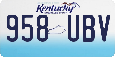 KY license plate 958UBV