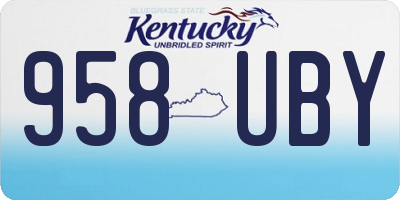 KY license plate 958UBY