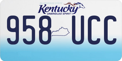 KY license plate 958UCC