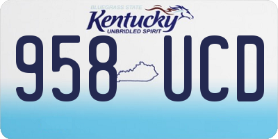 KY license plate 958UCD