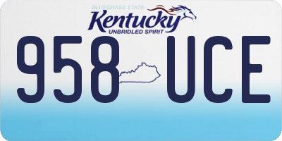 KY license plate 958UCE