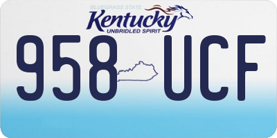 KY license plate 958UCF