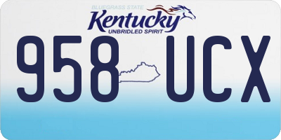 KY license plate 958UCX