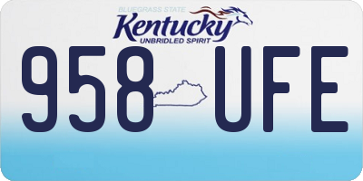 KY license plate 958UFE