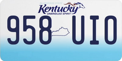 KY license plate 958UIO