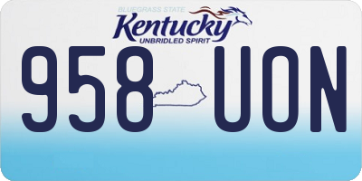 KY license plate 958UON