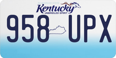 KY license plate 958UPX