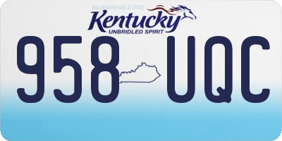 KY license plate 958UQC