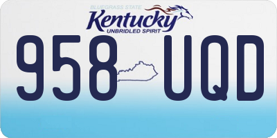 KY license plate 958UQD