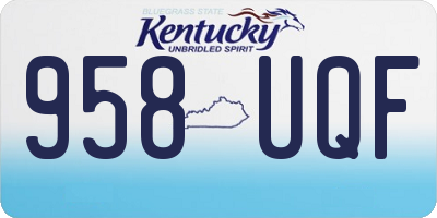 KY license plate 958UQF