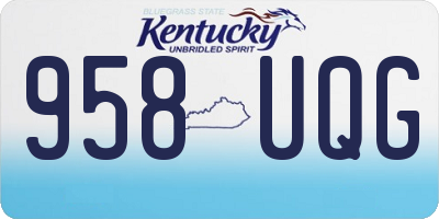KY license plate 958UQG