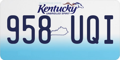KY license plate 958UQI